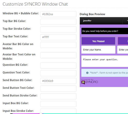 Customize Live Chat Interface
